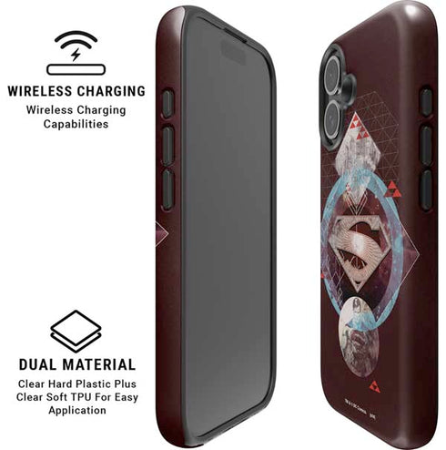 DC Comics Superman Purple Abstract Collage iPhone 16 Magsafe Impact Case